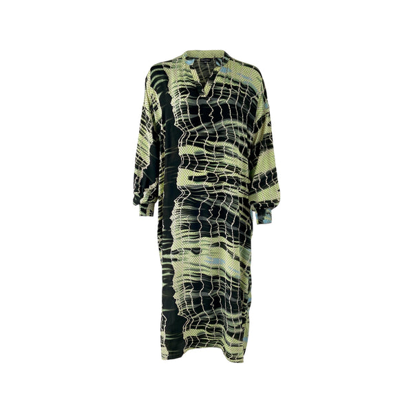 Black Colour Boho Beachkleid Batik, Kaftan-Kleid DIY grün